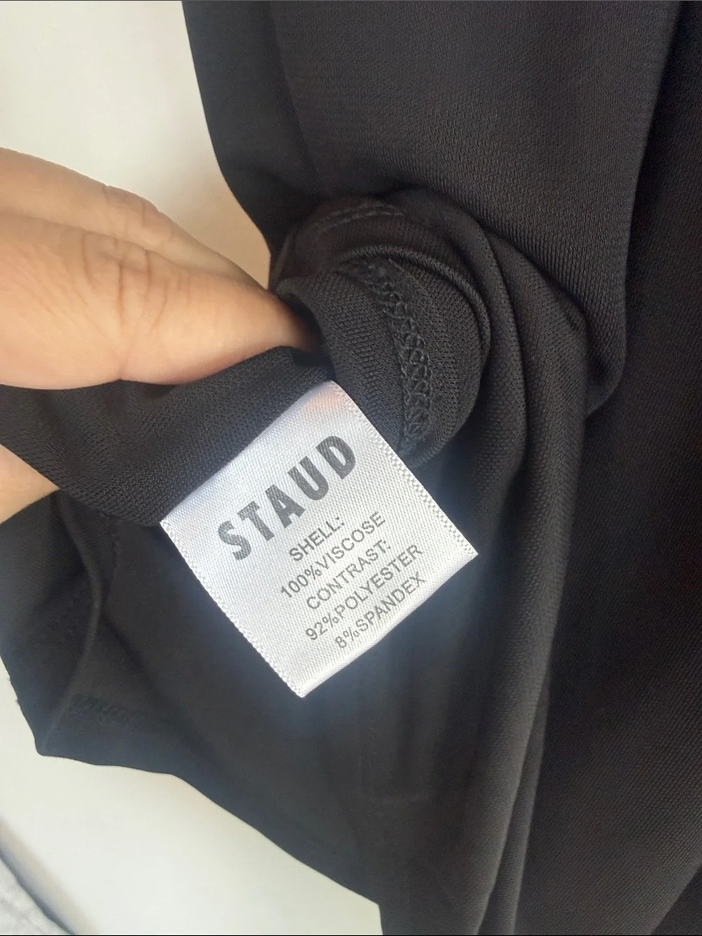 STAUD Falcon Dress Black Long-Sleeve Mesh-Panel Dress - Picture 5 of 5